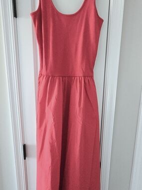 GAP Red Sleeveless Maxi Dress Drop Waist
